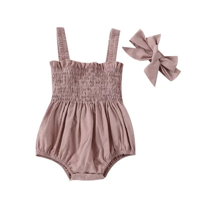 Infant Baby Girls Summer Elastic Jumpsuit Rompers