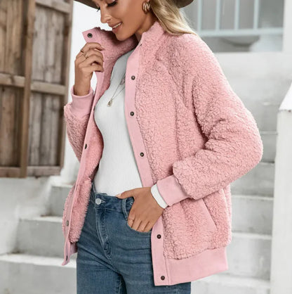 Lamb Plush Cardigan Jacket