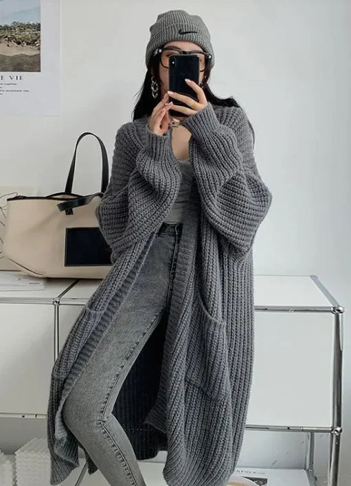 Chic Length Over knee Sweater Coat