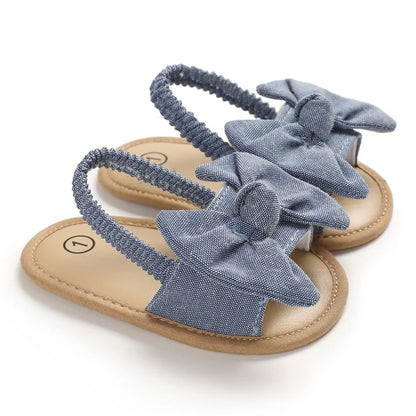 2024 Baby Girls Bow Knot Sandals: Summer Soft Sole Princess Shoes