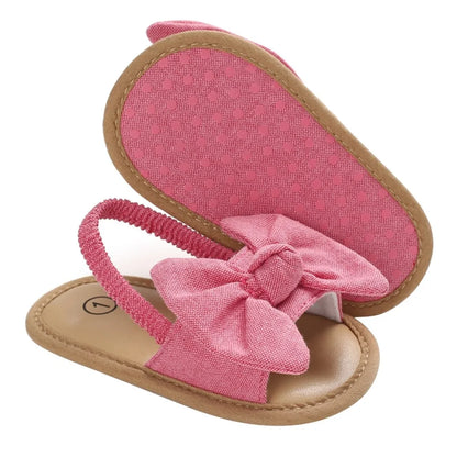 2024 Baby Girls Bow Knot Sandals: Summer Soft Sole Princess Shoes