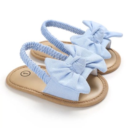 2024 Baby Girls Bow Knot Sandals: Summer Soft Sole Princess Shoes